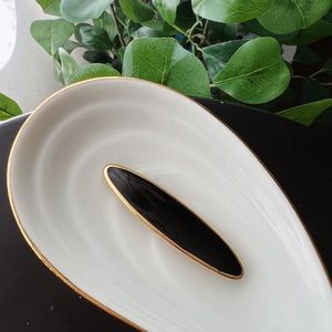 Vintage Monet Black and Gold Brooch